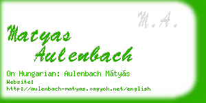 matyas aulenbach business card