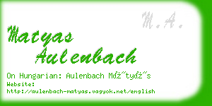 matyas aulenbach business card